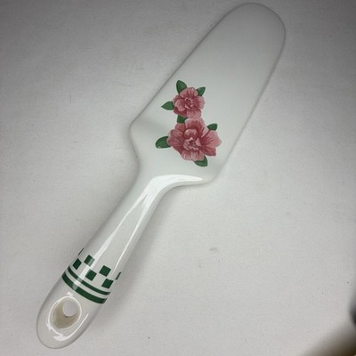 Vintage Cake Or Pie Server Floral Pink Flowers Made in Japan