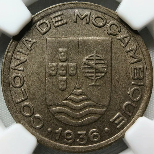 MOZAMBIQUE Portuguese PORTUGAL colonial 50 centavos 1936 NGC MS 63 UNC Nickel