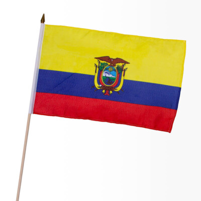 Ecuador Stockflagge, Stockfahne, Flagge Fahnen 30x45 cm