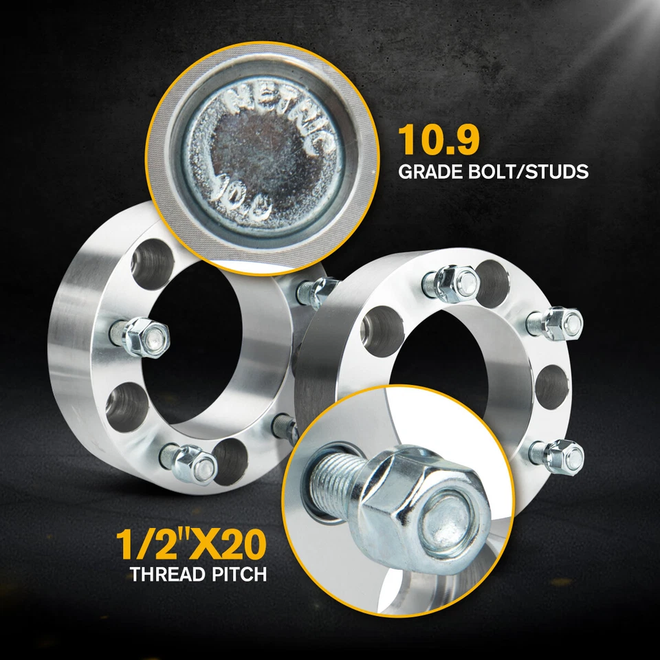 4Pcs 2" Inch 5x5.5 to 5x5.5 Wheel Spacers 1/2x20 For Jeep CJ3 CJ6 Ford Dodge - Image 4 of 4