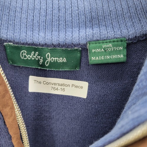 Bobby Jones Sweater Vest Mens XL Blue 1/4 Zip Glenmoor Golf Club 1/4 Zip - Picture 7 of 7