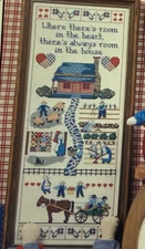 Happiness Where There Is Room In The Heart  Cross Stitch Patterns Homespun Amish