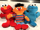 Sesame Street Plushes Cookie Monster Elmo Ernie 2013 Over 18M Soft Fluffy