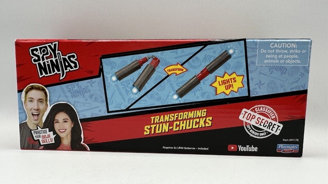 Spy Ninjas Top Secret Lights Up Transforming Stun Chucks NEW HARD TO