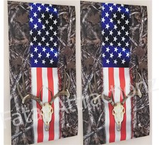 Camo American Flag Stripe Deer Skull Cornhole Cover Wrap Vinyl Decal Sticker