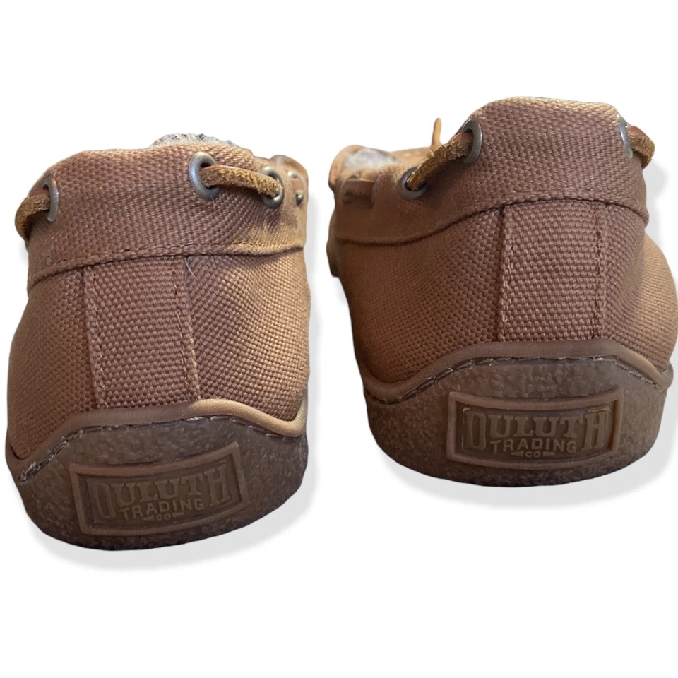 Mocasín de lona Duluth Trading color caqui tostado, forro de piel de oveja, para hombre talla 8M Foto 4 de 4