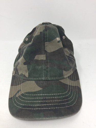 Military Green Camouflage Print Men's Hat Cap Adjustable Strap Baseball Style - Picture 2 of 6