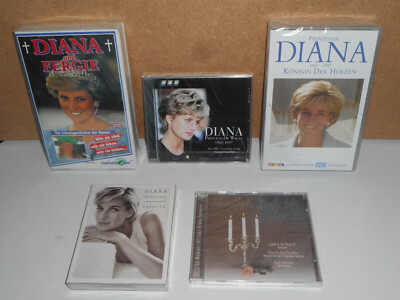 5 x Prinzessin Diana - Diana+ Fergie - CD - VHS + Cassette - neu + ungeöffnet
