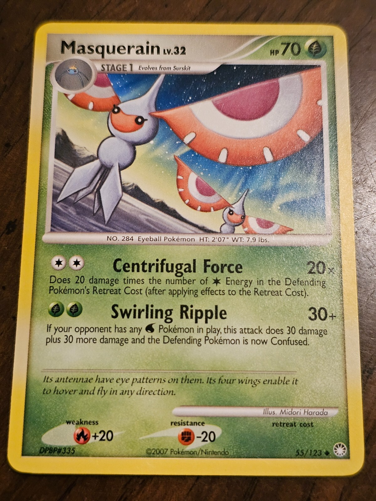 Masquerain 55/123 Uncommon Pokemon Mysterious Treasures