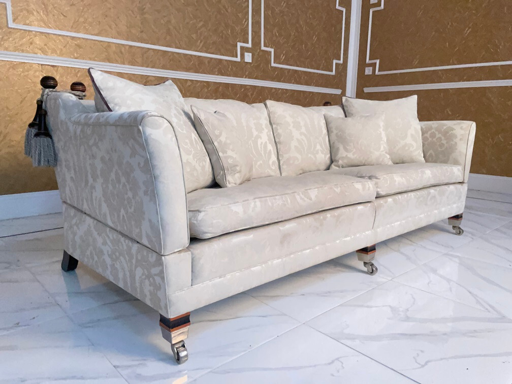 Duresta Trafalgar 3 Seater White Ivory Floral Drop Arm Sofa eBay