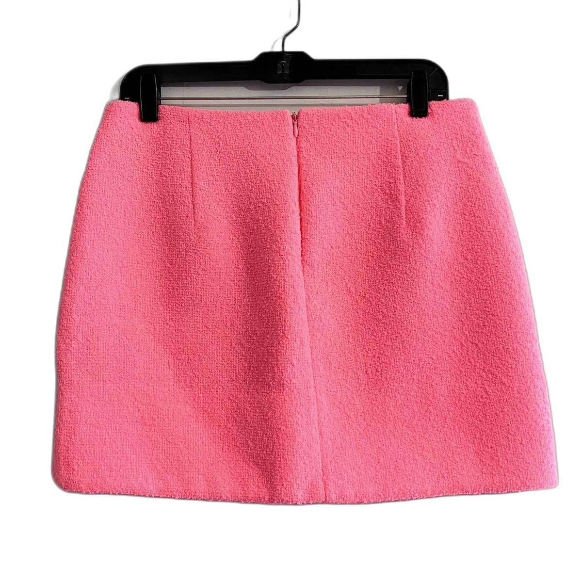 River Island Boucle Curved Hem Mini Skirt Hot Neon Pink US Size