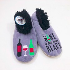 Snoozies Women's Lavender Wine is the New Black Slippers Medium 7/8