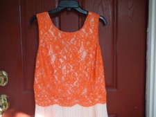 Maison Jules Evening Dress size XL Orange/Peach Solid Sleeveless Above Knee