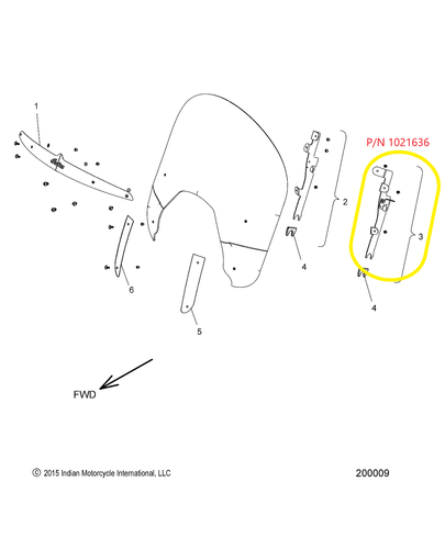 * Genuine Indian Motorcycle LH Windshield Windscreen Bracket CHROME P/N 1021636 - Picture 1 of 2