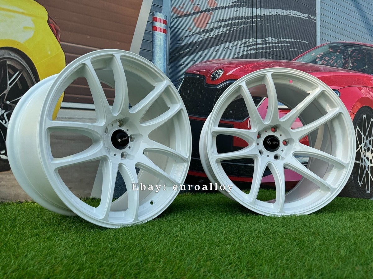 wjk SUPER URAKE RIDERS ホワイトL USED 4 x 19 Inch 5x114.3 VORS TR04 Style White JDM Wheels: Fits For