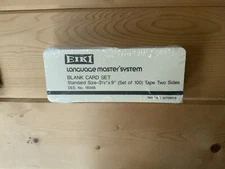 EIKI Language Master System Blank Card Set of 100 Tape Two Sides 3.5"x9" Sealed