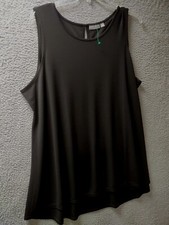 Susan Graver Premier Womens Shirt Size 3 XL/16 Black Sleeveless Tank Top 0695