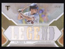 2018 Topps Triple Threads Legend Relics Silver-CR Cal Ripken Jr 17/27…Rare