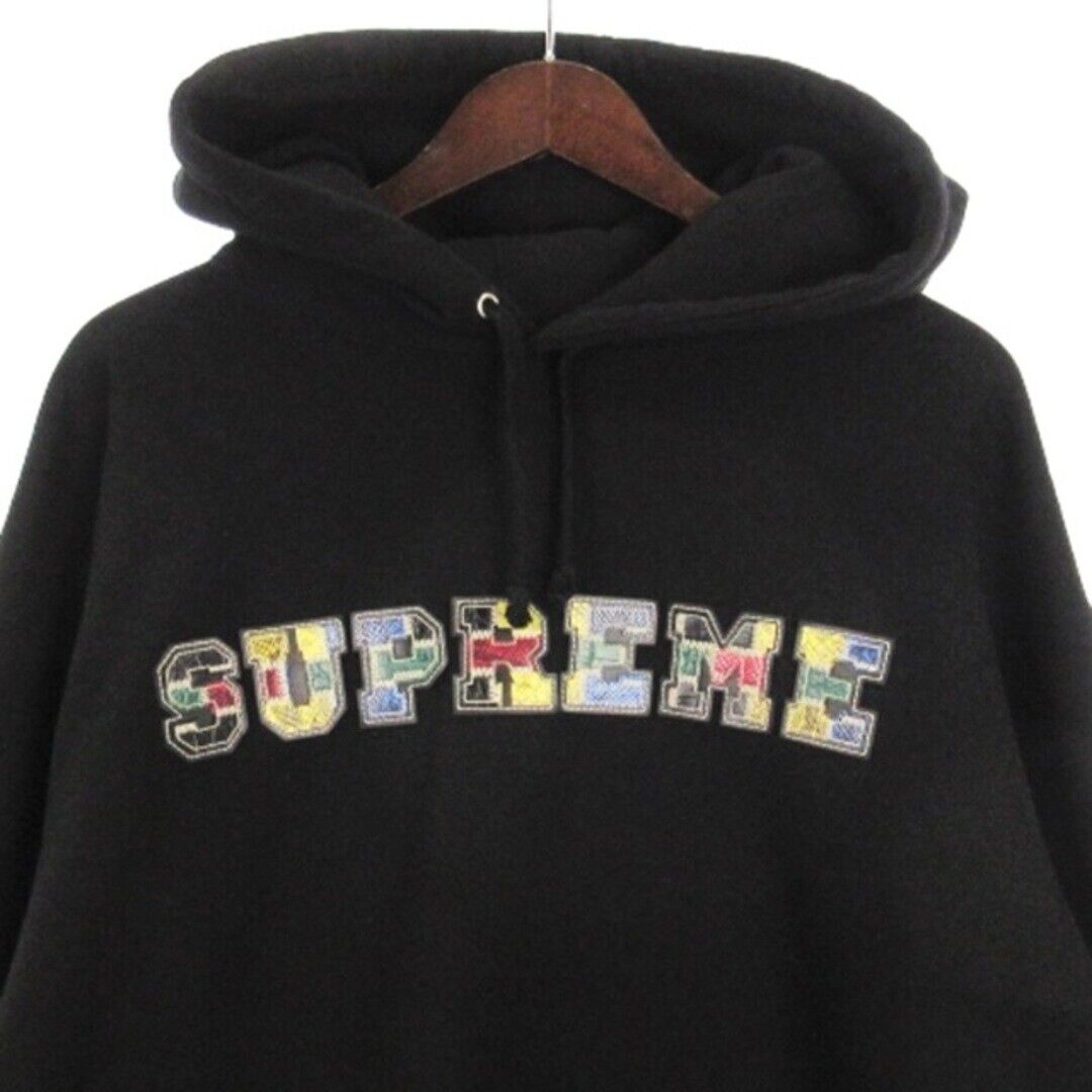 Supreme 23FW Collegiate Patchwork Leather Hooded Sweatshirt Supreme 23FW Collegiate Patchwork Leather Hooded Sweatshirt