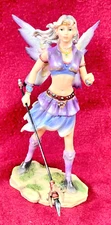 Purple Fairy Statue 6.5"H Fantasy Collectible Decorative Figurine RARE 37