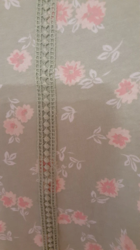 Camisón Charter Club Verde Rosa Manga Rodillera Mediano 40" BUSTO  Foto 3 de 4