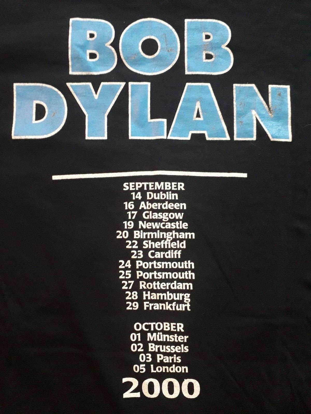 BOB DYLAN Vintage 2000 European Tour T Shirt Blac… - image 7