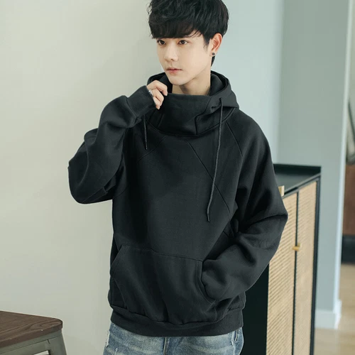 Men's Loose Casual Street Hoodie Long Sleeve Turtleneck Pullover Sweatshirt Tops - Foto 17 di 39