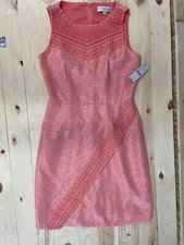 NWT Katherine Kelly Size 4 Woman's Coral Sleeveless Dress $179