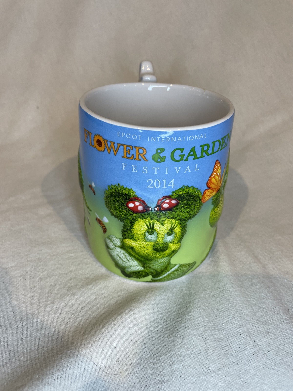 Disney Epcot Flower and Garden Festival 2014 Mug with Minnie and Mickey Mouse