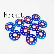 10pcs/set M6 Burning Blue Porous Titanium Ti Washers  Drilled Spacer Gaskets