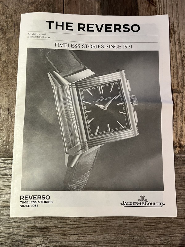 Jaeger LeCoultre Reverso Watch Newspaper Brochure History