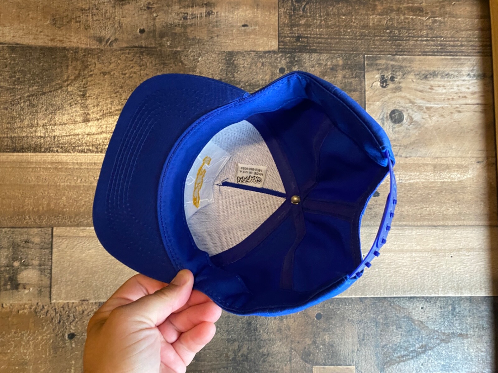 Cappello Snapback Keen Transport Vintage Cappello Prodotto USA Blu Bianco Giallo Camionsta