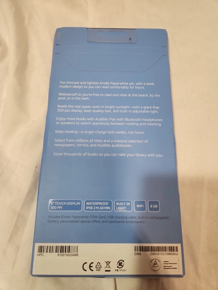 Amazon Kindle Paperwhite 10th Gen 8GB WiFi Waterproof Twilight Blue NEW(PY) - Image 2 of 2