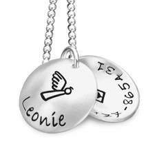 Kinderkette Notfallkette SOS 925 Silberkette mit Gravur Telefonnummer Sicherheit