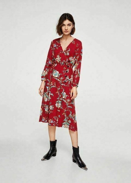 mango red wrap dress