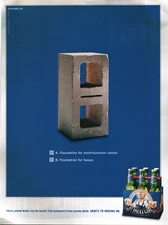 2003 PRINT AD - ST. PAULI GIRL BEER AD - CINDER BLOCK  FOUNDATION FOR ????