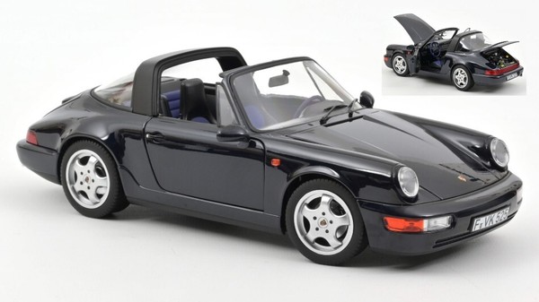 Porsche 911 Carrera 4 Targa 1991 Blau Metallic 1:18 Modell 187340 Norev-image