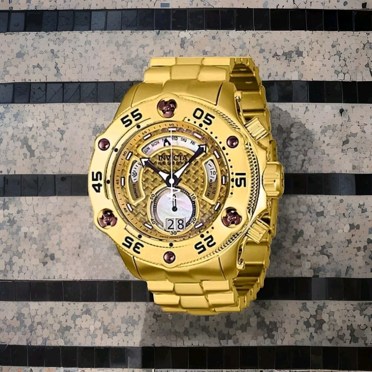 Men's Big Invicta Watches Gold Invicta Men's 48mm PRO DIVER