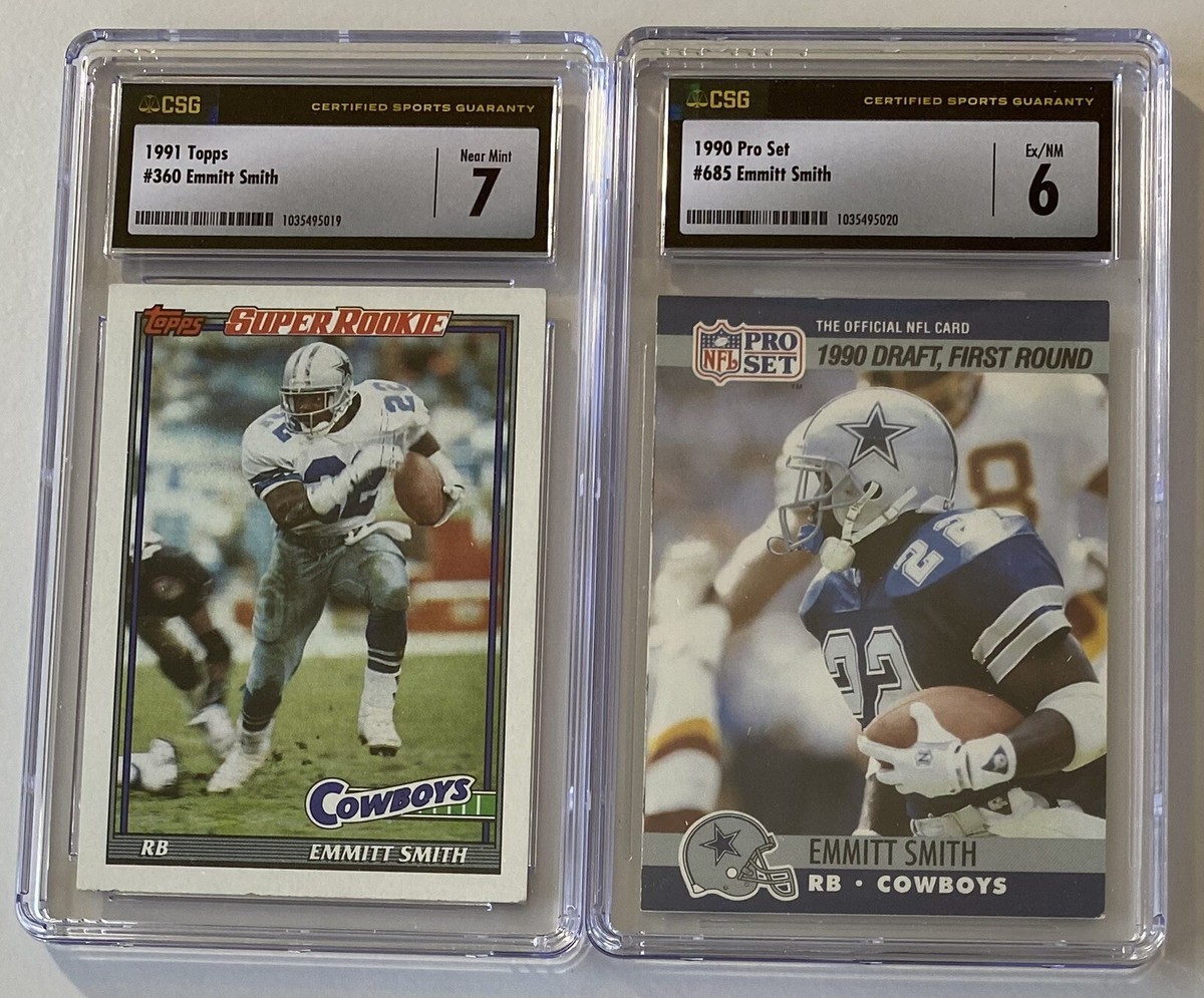 Emmitt Smith Rookie Card, CSG 6.0 & 7.0, NFL Dallas Cowboys | eBay