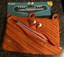 ZIPIT Orange 2 Ring binder Pouch Pencil Case Fun 