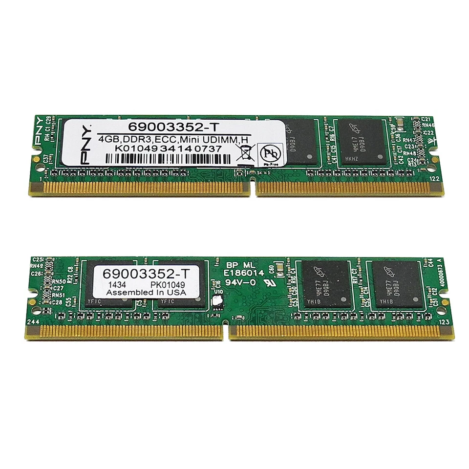 PNY Technologies 69003352-T 4 GB PC3-10600 DDR3 ECC 244-pin VLP Mini-UDIMM, H - Immagine 2 di 3