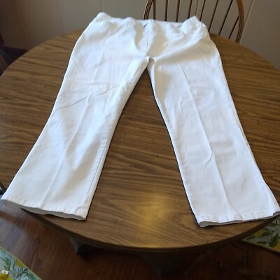 Women's Cotton Traders White Cotton Blend Pull-on Pants Tag Size US 14/UK 18