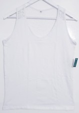 WOMEN'S LACE DESIGN STRETCHY PLAIN STRAPPY VEST LADIES TANK TOPS COTTON CAMISOLE