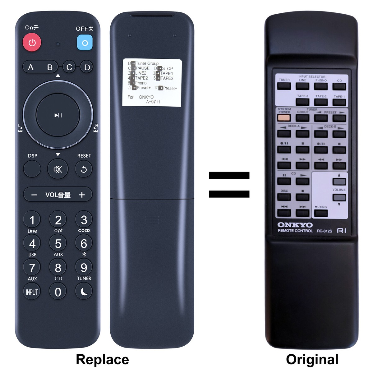 RC-312S RC-314S Replace Remote Control Work For ONKYO A-9711 A