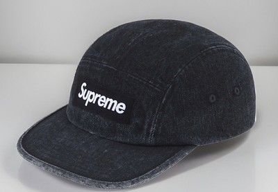 SUPREME DENIM CAMP CAP BLACK OS (100% AUTHENTIC) BRAND NEW SS24 