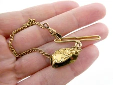 Antique Bliss Bros Vest Pocket Watch Fob Chain with Dog Swivel Clip 6.2g