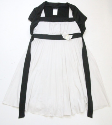 Size 10 Disorderly Kids White Black Polyester Spandex Girl Sleeveless Dress 1364