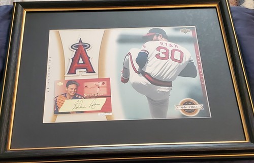 2003 UD Authentics NOLAN RYAN Framed Picture-Patch-Auto 66/100 SSP ANGELS