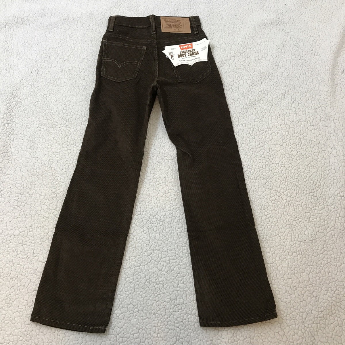 VINTAGE 1973 LEVI'S SADDLEMAN BOOT JEANS CORDUROY USA 416-1529 SZ