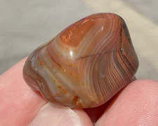 0.6 oz Lake Superior Agate Polished TOP SHELF Flow Lines Full Bander LSA